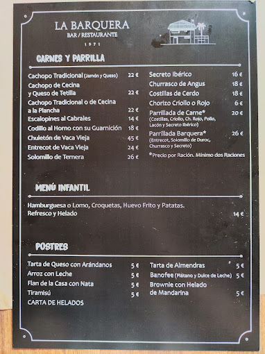 Bar Restaurante La Barquera menu 3
