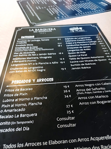 Bar Restaurante La Barquera menu 2